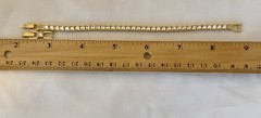 Swarovski Square Shape Crystal Tennis Bracelet Gold Plate Signed 7” w/Extender