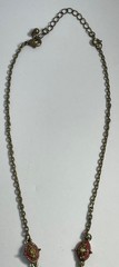 Vintage Orange, Red Czech Drop Necklace Tear Drop Statement