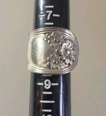 Vintage 1910 Daisy New Daisy Flower Silver Spoon Ring Size 8 International Silve