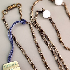 Vintage Cross Necklace Carole Opalite Antiqued Gold Tone 28″