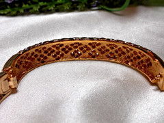 Rare Glamorous Swarovski Pave Crystal Crisscrossed Weave Pattern Bangle Bracelet