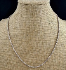 925 Sterling Silver Italy 2MM Rope Chain Necklace 18″