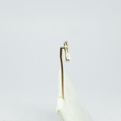 Antique Art Deco 18kt Gold Diamond Sapphire Stick Pin Geometric Square – 319