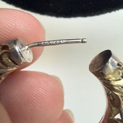 Vintage .925 Sterling Silver Filigree Scroll Hoop Earrings