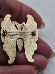 Vintage Cloisonne Brooch Lot Of 2, 1 Flower, 1 Butterfly. Unmarked