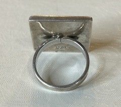 Sterling Silver Ring Jasper Stone ATI 925 Mexico Oversized 8.5