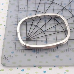 Vintage Monet Oblong Tension Close 6 1/2″ Hinged Silver Tone Bangle Bracelet