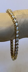 925 Vermeil CZ Tennis Bracelet 6ct Gold over Sterling Silver Line 7.25″