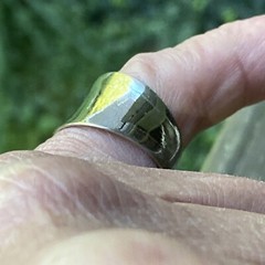 VNTG Signed NF 925 Nickel Free Polished Organic Ring Sterling Silver Size 8.5 A1