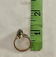 Vintage 18K HGE Tigers Eye Statement Cocktail Ring Sz 8 Openwork Filagree Mount