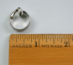 Vintage Silver Tone Clip On Hoop Earrings with Hearts .75″