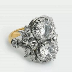 3Ct Art Deco Style Round Cut Lab Created Diamond Anniversary 14K Gold FN Ring
