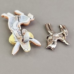 Vintage Enamel Horse Brooch Lot of 2 Brown Donkey With Hat 1 – 1 .75″