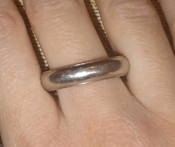 Vintage White Gold Filled Unisex Band Ring Size 13 Or 14 READ DESCRIPTION