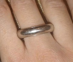 Vintage White Gold Filled Unisex Band Ring Size 13 Or 14 READ DESCRIPTION