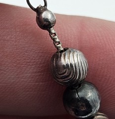 Vintage 70s Graduated Beads Sterling Silver “Pearls” Necklace