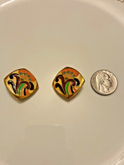 vintage Lanvin enamel earrings.