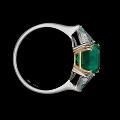 Art Deco 4.50 Ct Natural Emerald Vintage Wedding Ring 925 Sterling Silver