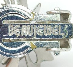 Vintage Beau Jewels Silver Tone Smoky & Clear Rhinestone Clip-On Earrings