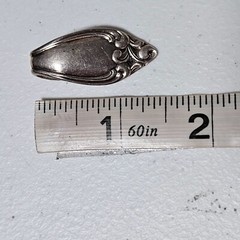 Antique Silver Tone Spoon Pendant Ornate Victorian Design Necklace Jewelry DIY