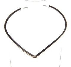 Vintage Silver Plate V Collar Choker Necklace 5mm 15.5