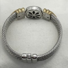 Vintage Twisted Cable Renaissance Black Onyx Cubic Zirconia Bangle Bracelet