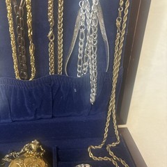 Men’s Powell Jewelry Box / Lot 30 Pc Rings Bracelets Necklaces Tie Clips Cuffs