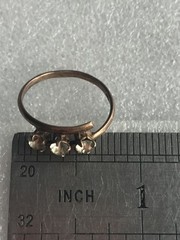 Rings Russian Soviet Silver 875 gold plated Glass vintage USSR
