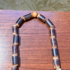 Vintage Multi-Natural Materials Bead Necklace Bohemian Wood 26″ Tribal Design