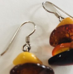 SILPADA W1015 Sunset Stack Baltic Amber Earrings Sterling Silver 925 Retired C