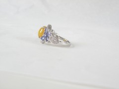 Vintage Sterling Silver 925 Fire Ethiopian Opal Tanzanite Butterfly Ring Size 7