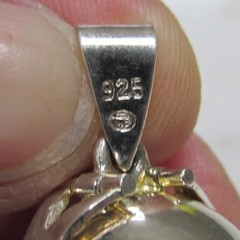 Round Sterling Silver Photo Album Dangle Pendant ~ 14.2grams ~ 3-C278