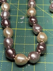Baroque Freshwater Pearl Necklace & Earrings Set Purple Mauve Large Irregular
