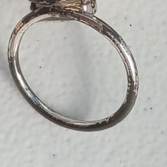 Vintage Silver Tone Scarf Ring Clip Textured Unsigned As Is