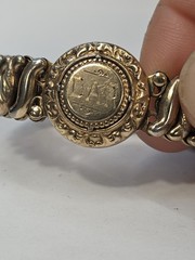 Daughters Of The American Revolution Expandable Sweetheart Bracelet Gold Tone