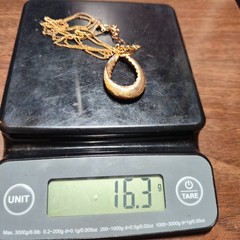 Gold Tone Black Color Rhinestone Tear Drop Pendant Necklace 16g 22″