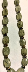 Vintage/Antique Prehnite Gemstone Faceted Beads Beaded Necklace