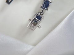 D’Joy Sterling Silver 925 Natural Blue Kyanite Tennis Line Bracelet Fits 8″