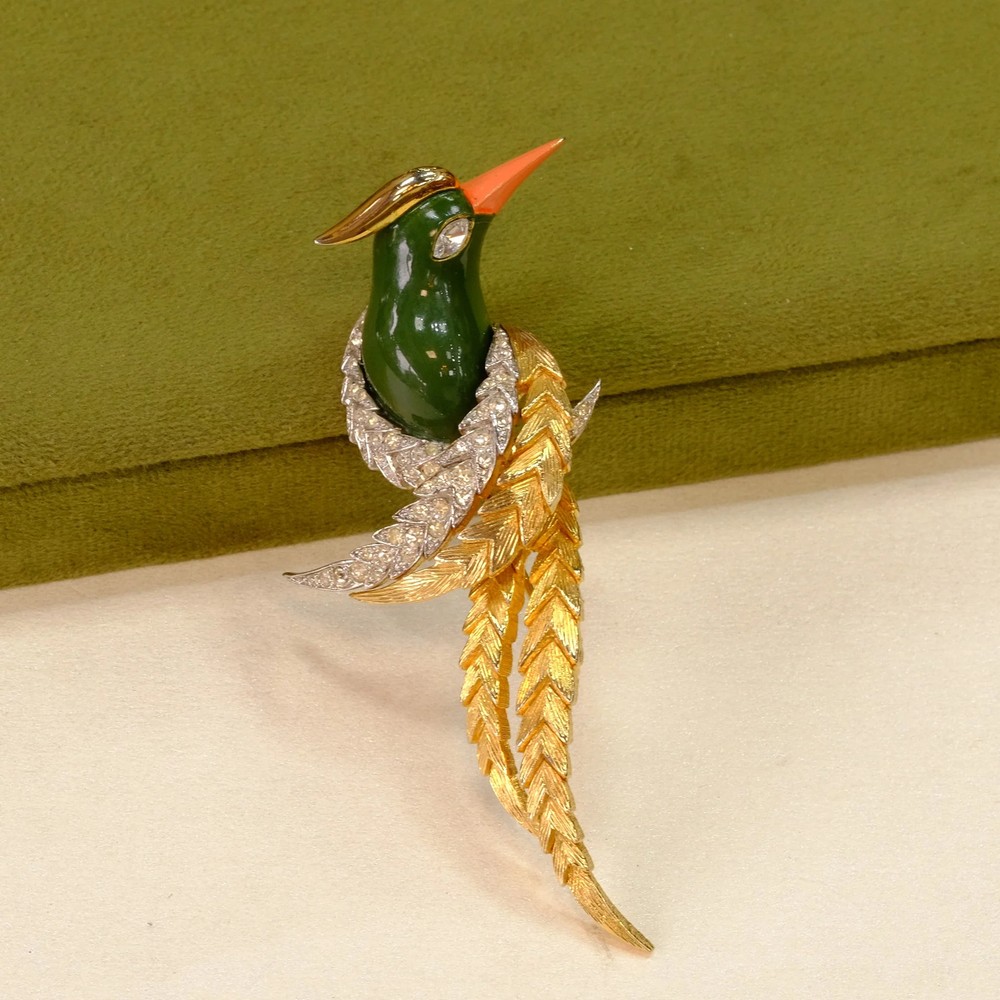 Jomaz Figural Bird of Paradise Brooch 1950s
