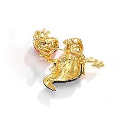 Pumpkin Ghost Waiter Brooch Pin for Women Men Gold Plated Fashion Enamel Hall…