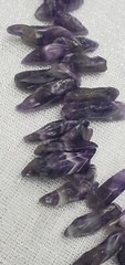 Amethyst Raw Long Necklace Cluster 925 Sterling Silver Clasp $355