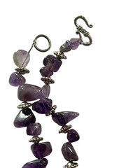 Crystal Necklace Amethyst Amber Color Unk Origin Huge Swing Pendant Handcrafted
