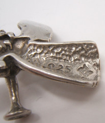 VTG STERLING SILVER PENDANT ANGEL WITH HORN