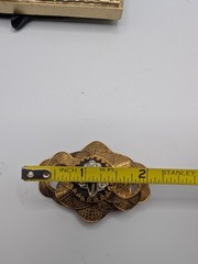 Vintage Art Deco Victorian Style Brooch With Enamel And Rhinestones