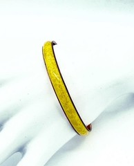 Vintage Matisse Renoir Narrow Pale Yellow Enamel Bangle Bracelet