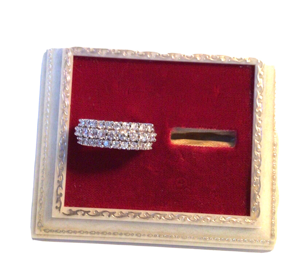 CHAPAL-ZENRAY Signed NF BEAUTIFUL STERLING SILVER CUBIC ZIRCONIA RING Vintage