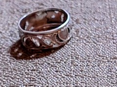 Vintage Sterling Silver Ornate Heart Floral Design Uncas Band Ring Size 7.25
