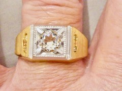 RARE 14k K YELLOW GOLD FILLED NEW OLD STOCK 70’S SIZE 12.75 SOLITAIRE RING