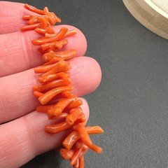 Vintage Coral Bracelet Orange Red Natural Boho
