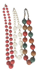 (3) PIECE VTG BOHO CHIC 1980’S RETRO BEADED & WOOD NECKLACES